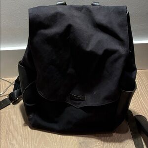 Leader Black Canvas and Leather Backpack